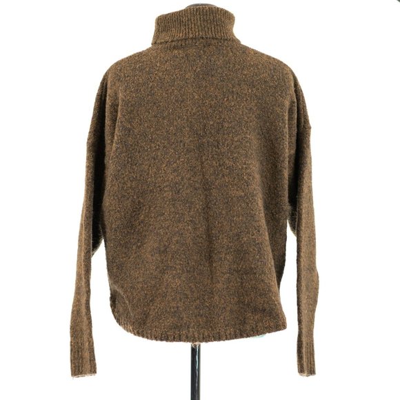 French Connection Brown Turtleneck Long Sleeve Knit Sweater Pullover Wool Blend - Picture 2 of 3